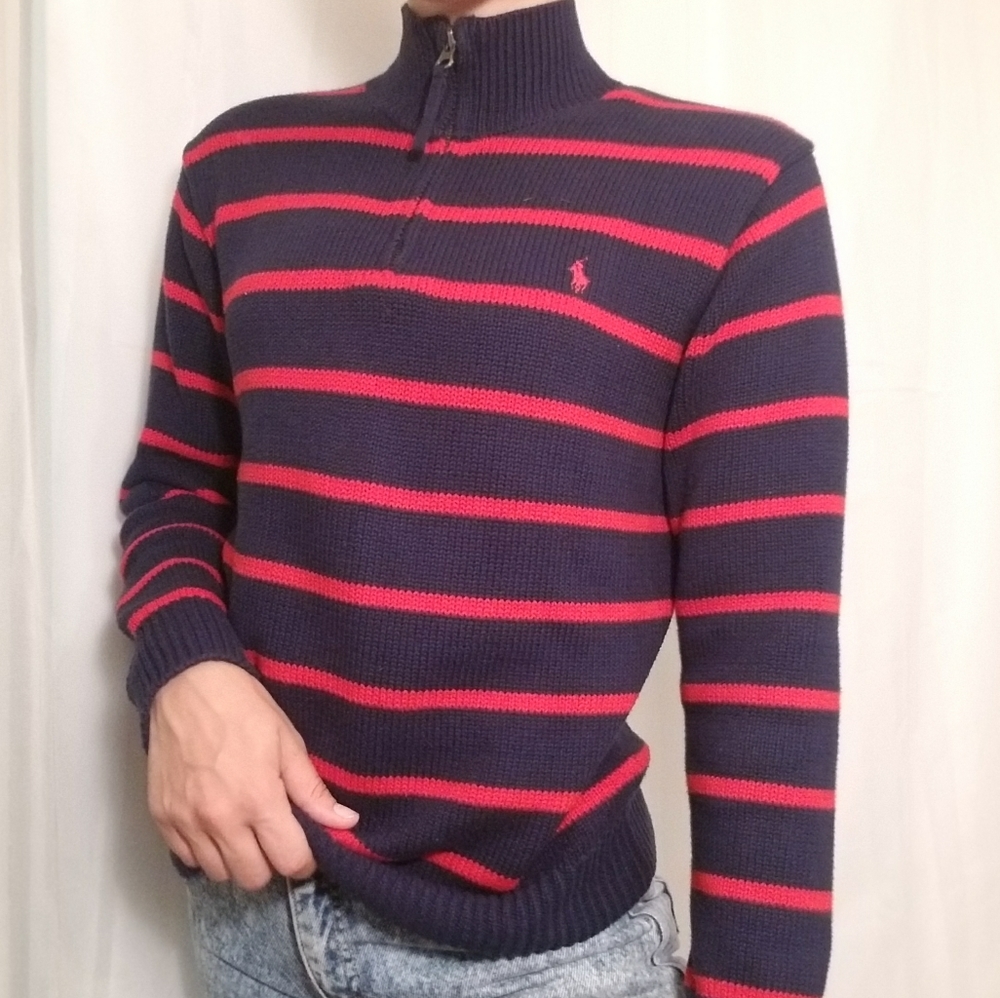 Polo Ralph Lauren striped quarter zip sweater